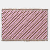 Snoep Stripes, roze en chocoladebruin Deken (Voorkant)