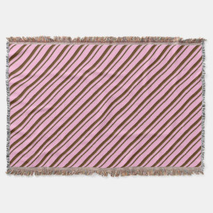 Snoep Stripes, roze en chocoladebruin Deken