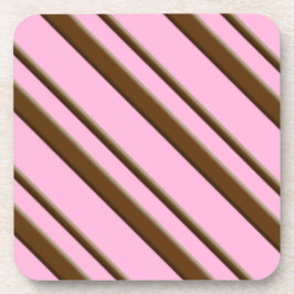 Snoep Stripes, roze en chocoladebruin Drankjes Onderzetter