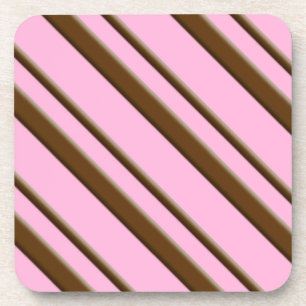 Snoep Stripes, roze en chocoladebruin Drankjes Onderzetter