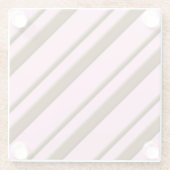 Snoep Stripes, roze en chocoladebruin Glazen Onderzetter (Achterkant)