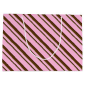 Snoep Stripes, roze en chocoladebruin Groot Cadeauzakje (Achterkant)