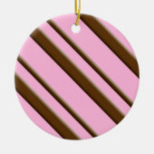 Snoep Stripes, roze en chocoladebruin Keramisch Ornament (Voorkant)