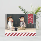 Snoep Stripes | Vakantieknopkaart Feestdagenkaart (Staand voorkant)