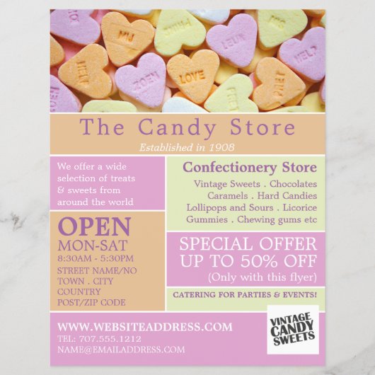 Snoep, suikerwerk Adverteren Flyer (Voorkant)