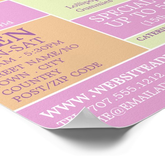 Snoep, suikerwerk Adverteren Poster (Hoek)