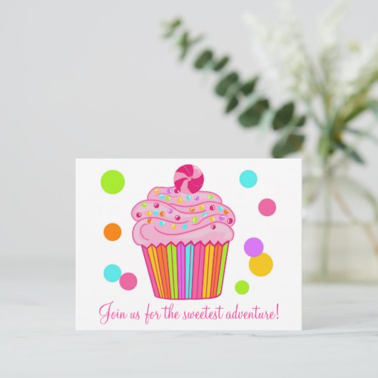 Snoep Surprise Cupcake Briefkaart (Staand voorkant)