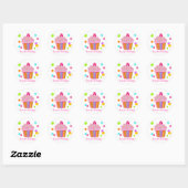 Snoep Surprise Cupcake Ronde Sticker (Vel)