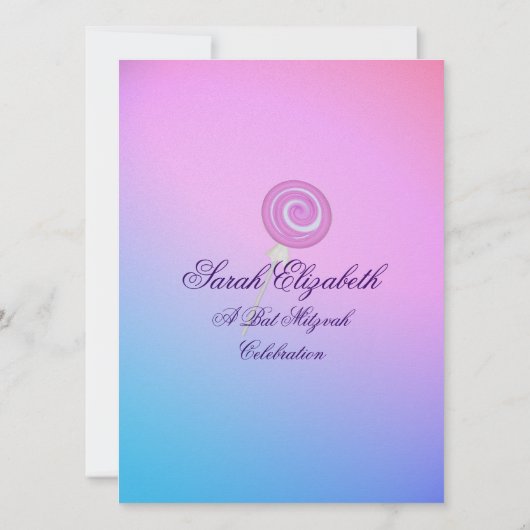 Snoep Sweet Bat Mitzvah Blue Raspberry Kaart (Achterkant)