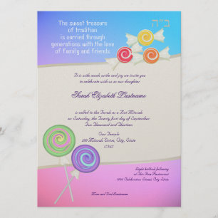 Snoep Sweet Bat Mitzvah Blue Raspberry Kaart