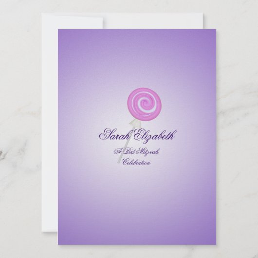 Snoep Sweet Bat Mitzvah Grape Kaart (Achterkant)