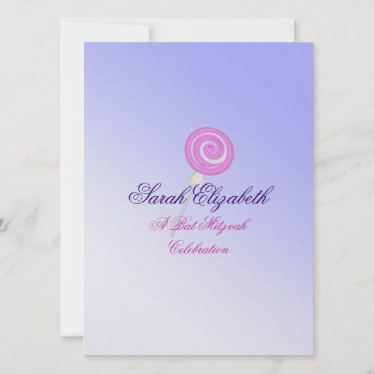 Snoep Sweet Bat Mitzvah Kaart (Achterkant)
