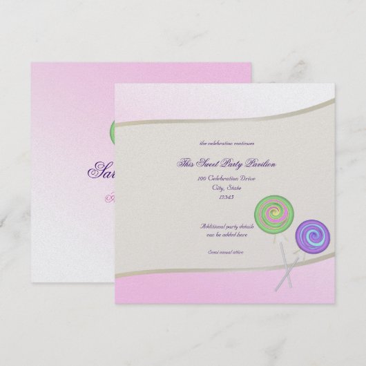 Snoep Sweet Bat Mitzvah Kaart (Voorkant / Achterkant)