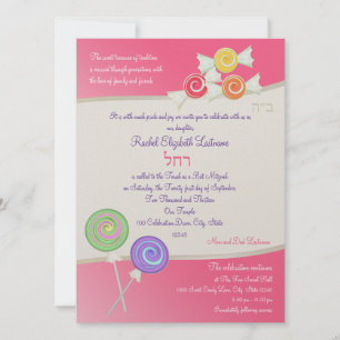 Snoep Sweet Bat Mitzvah Watermeloen Donkerroze Kaart
