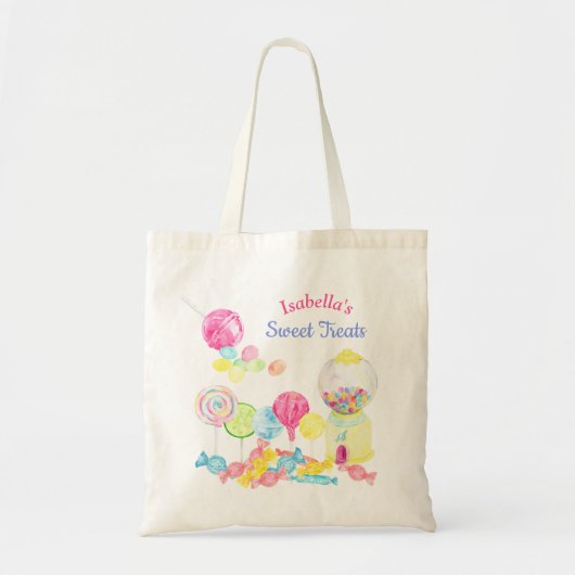Snoep Sweet behandelt gepersonaliseerde verjaardag Tote Bag (Voorkant)