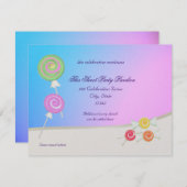 Snoep Sweet Blue Raspberry Bat Mitzvah Kaart (Voorkant / Achterkant)