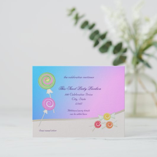 Snoep Sweet Blue Raspberry Bat Mitzvah Kaart (Staand voorkant)