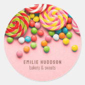 Snoep Sweet, Cake Shop, Pastry Shop Ronde Sticker (Voorkant)