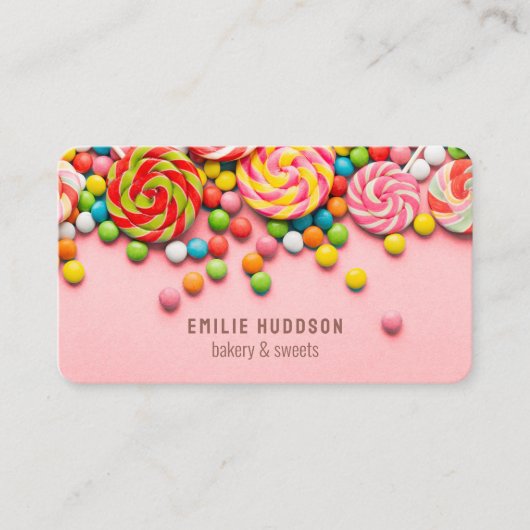 Snoep Sweet, Cake Shop, Pastry Shop Visitekaartje (Voorkant)
