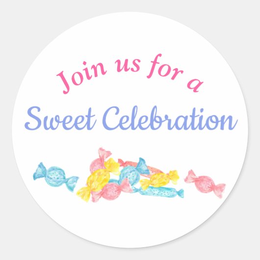 Snoep Sweet Celebration Girl Birthday Ronde Sticker (Voorkant)