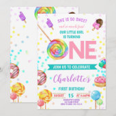 Snoep Sweet Celebration One Girl First Birthday Kaart (Voorkant / Achterkant)