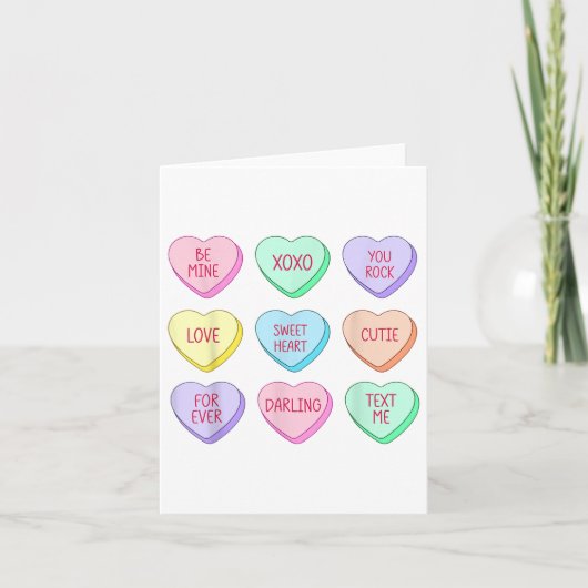 Snoep Sweet Conversation Hearts Valentijnsdag Wom Kaart (Voorkant)