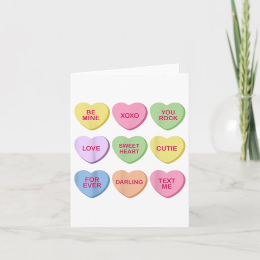 Snoep Sweet Conversation Hearts Valentijnsdag Wom Kaart (Voorkant)