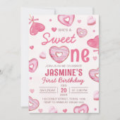 Snoep Sweet One 1e Verjaardagsuitnodiging Kaart (Voorkant)