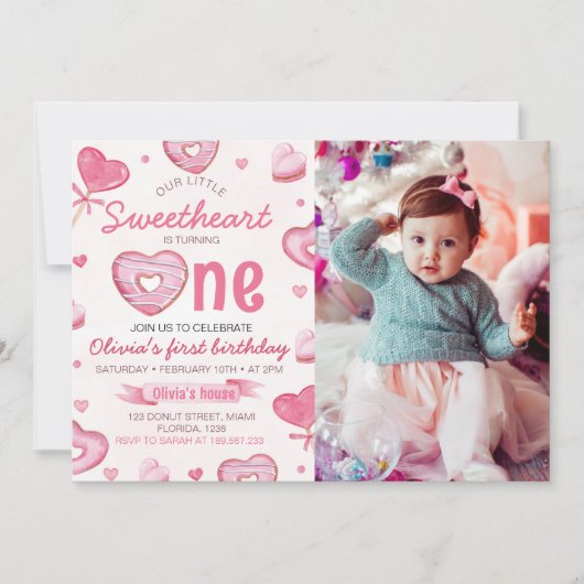 Snoep Sweet One 1e Verjaardagsuitnodiging Kaart (Voorkant)