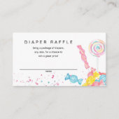 Snoep Sweet Shop Baby shower Luier Raffle Informatiekaartje (Voorkant)