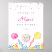 Snoep Sweet Shop Baby shower Welkomstbord Poster (Voorkant)