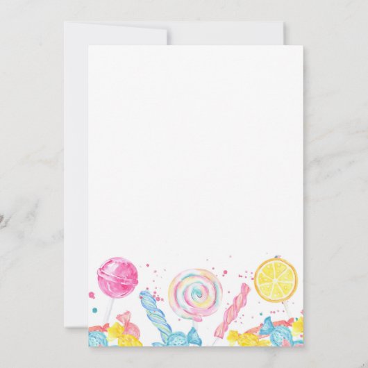 Snoep Sweet Shop Verjaardag Kaart (Achterkant)