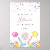 Snoep Sweet Shop Verjaardag Welkomstbord Poster (Voorkant)