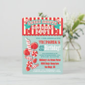 Snoep Sweet Shoppe Birthday Party Invitation Kaart (Staand voorkant)