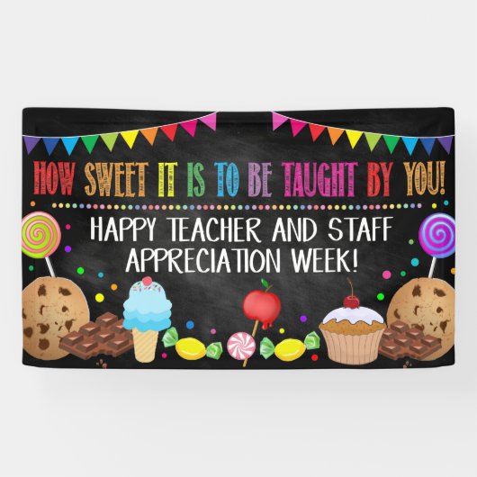 Snoep Sweet Theme Teacher Appreciation Week Banner (Horizontaal)