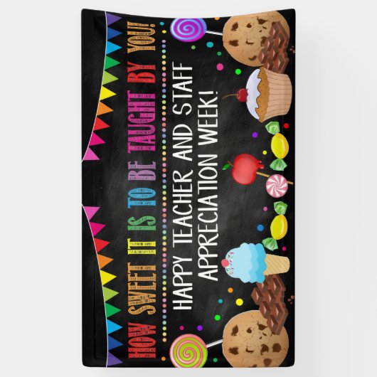 Snoep Sweet Theme Teacher Appreciation Week Banner (Verticaal)