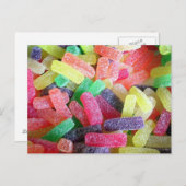 Snoep Sweets Rainbow Party Gefeliciteerd Liefde Briefkaart (Voorkant / Achterkant)
