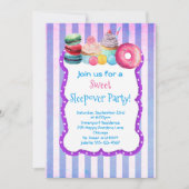 Snoep taart en gebak Sweet Sleepover Party Nodig u Kaart (Voorkant)