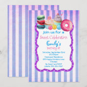 Snoep taart en gebak Sweet verjaardagsfeestje uitn Kaart (Voorkant / Achterkant)