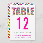 Snoep TABEL NUMMER KAART (Voorkant / Achterkant)