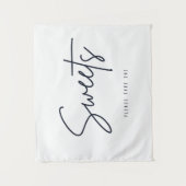 Snoep Tafel Achtergrond Neem Eén Dessert Bruiloft Wandkleed (Voorkant)