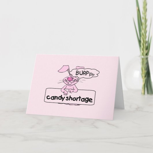 Snoep tekort aan paasweddels en -cadeaus feestdagen kaart (Voorkant)