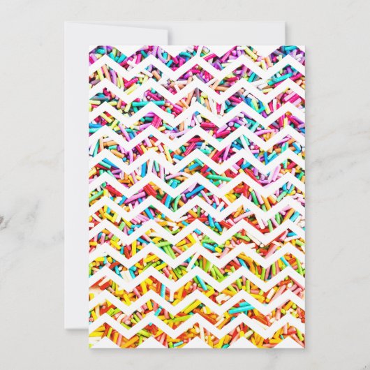 Snoep thema 1e verjaardag Sprinkles BLUE Kaart (Achterkant)