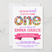 Snoep thema 1e verjaardag Sprinkles nodigt uit Kaart (Voorkant)