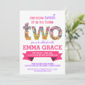 Snoep thema 2e verjaardag Sprinkles nodigt uit Kaart (Staand voorkant)