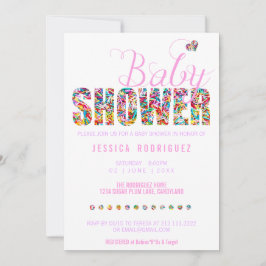 Snoep thema Baby shower Kaart