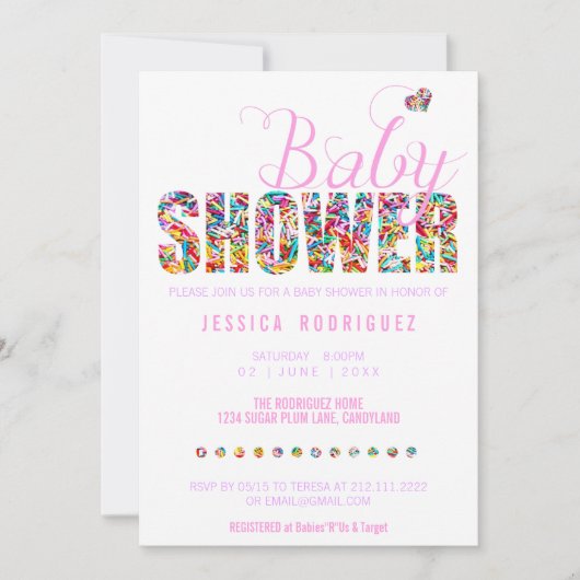 Snoep thema Baby shower Kaart (Voorkant)