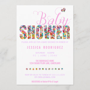 Snoep thema Baby shower Kaart