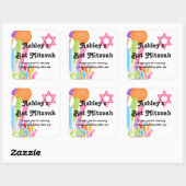 Snoep Thema Bat Mitzvah Favor Vierkante Sticker (Vel)