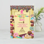 Snoep thema, chocolade, eten, donuts, regenboog kaart (Staand voorkant)